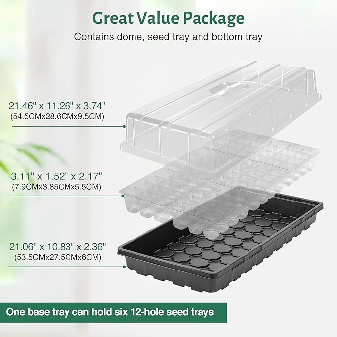 MIXC 5 Pack 1020 Seed Starter Trays - Image 3