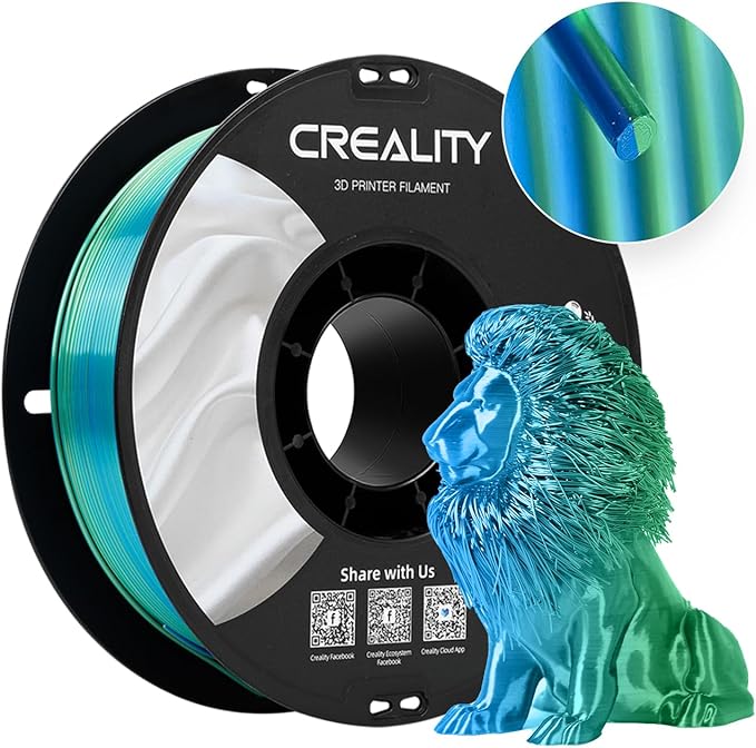 Creality Multi Color Silk PLA Filament, 3D Printer Filament 1.75mm, High Glossy by Creality