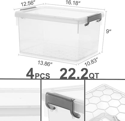 Citylife 22.2 Qt. Plastic Storage Bins - Image 6