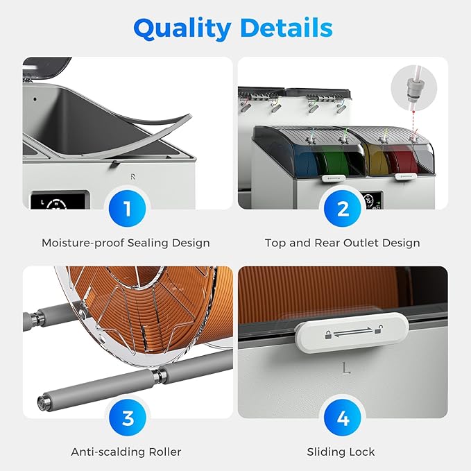 Creality Filament Dryer 4 Spools, Space Pi X4L Filament Storage Box, Dual - Image 8