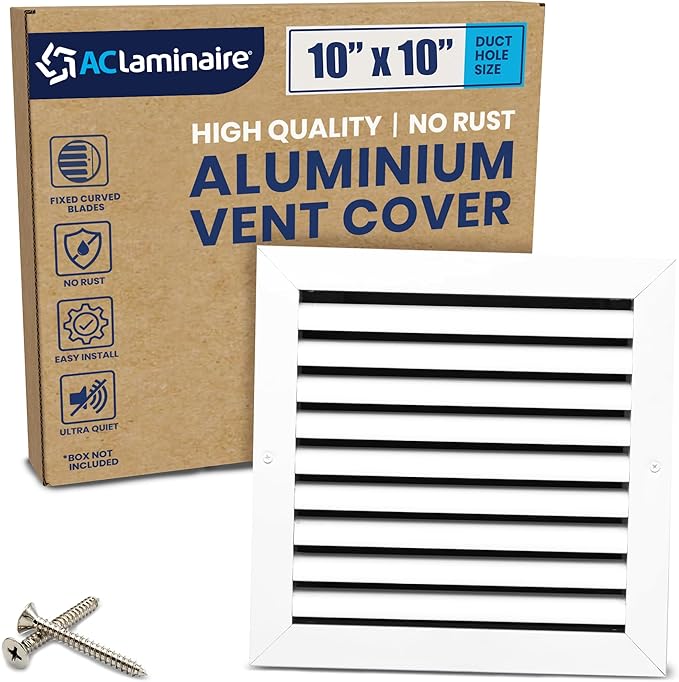 10x10 Inch Air Return Vent Cover Decorative – Premium Aluminum AC Vent Cover by LAMINAIRE
