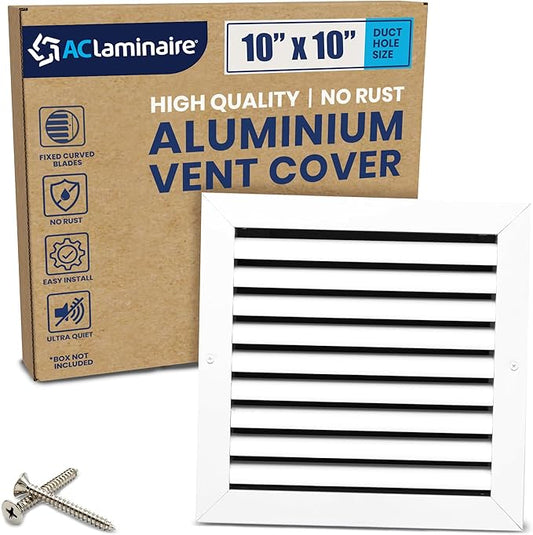 10x10 Inch Air Return Vent Cover Decorative – Premium Aluminum AC Vent Cover by LAMINAIRE