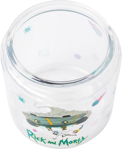 Silver Buffalo Rick and Morty Falling Out of Ship Glass Cookie Snack Candy Jar - Image 3