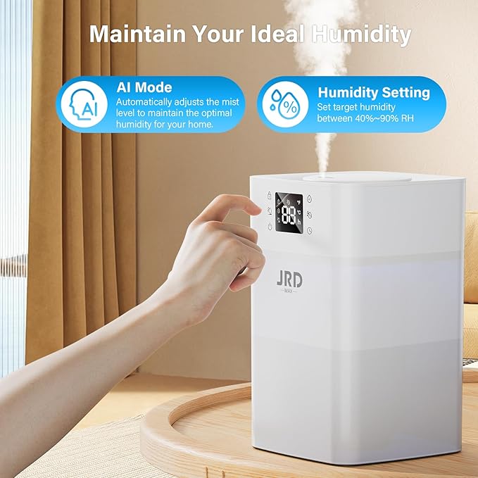 JRD Humidifiers 4L for Bedroom, Cool Mist Humidifier for Large Room, 40H Runtime - Image 2