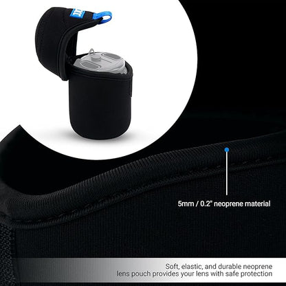 JJC Water Resistant Neoprene Camera Lens Pouch Case, Fold-Over Lens Bag - Image 3