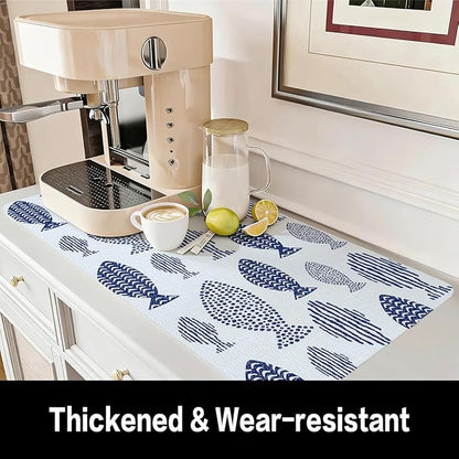 Blue Shelf Liner for Kitchen Cabinets Non Adhesive Drawer Liners Non Slip - Image 9