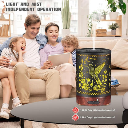 Metal Essential Oils Diffuser 150ML Aromatherapy Diffuser Cool Mist Humidifier - Image 4