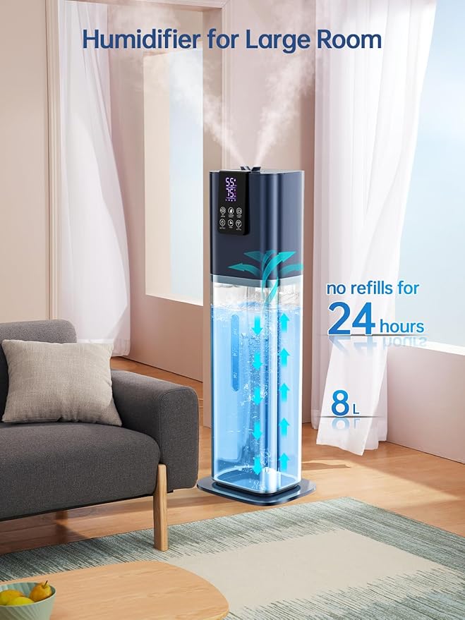 8L Smart Humidifiers for Bedroom Large Room, 2.1Gal Cool Mist Top Fill Diffuser - Image 3