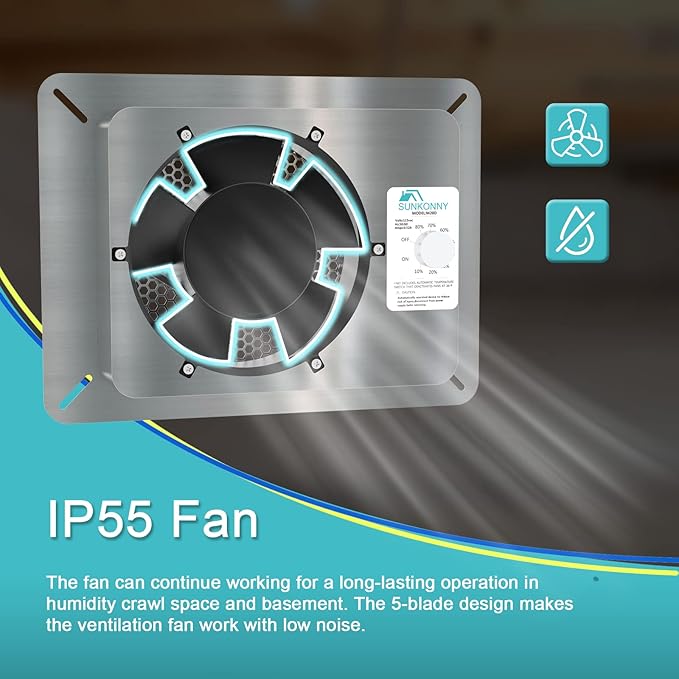Stainless Steel Crawl Space Vent Fan - Image 3
