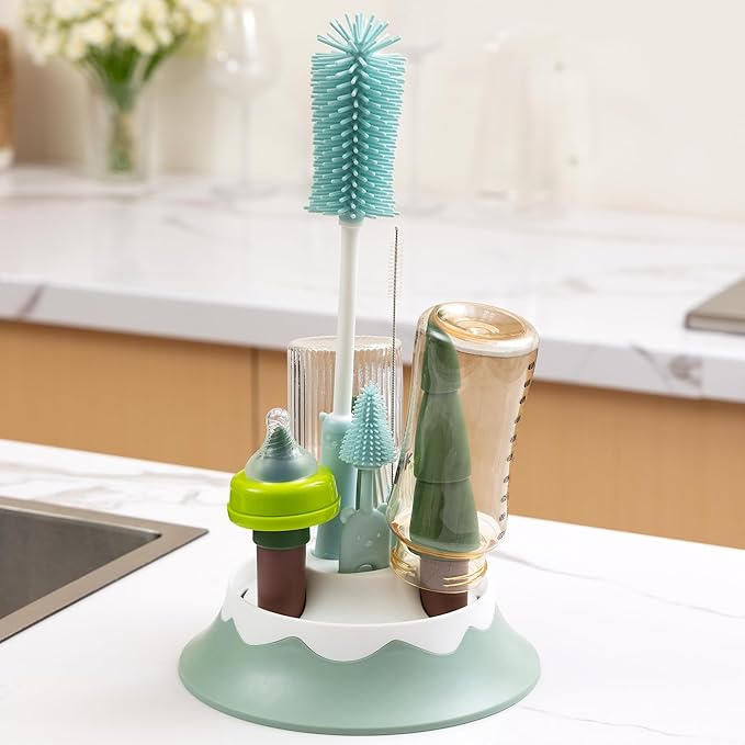 Chemimoso Baby Bottle Drying Rack and Cleaning Set, - Image 2