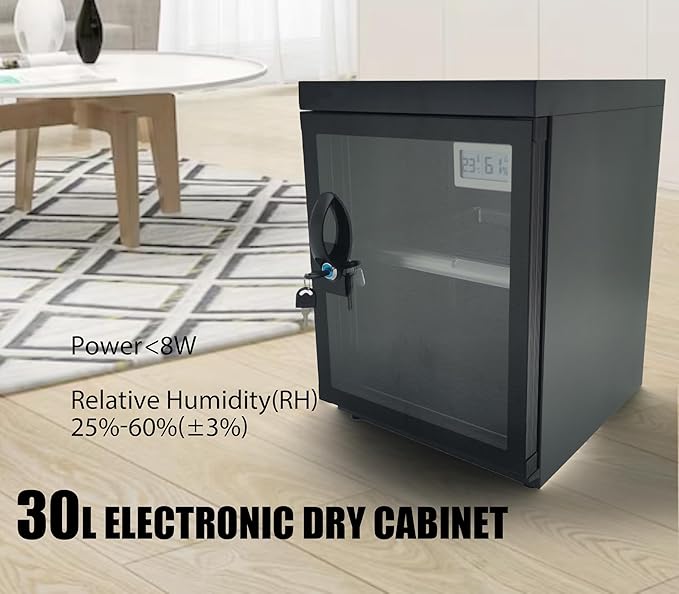 Electronic Dry Cabinet 30L, Camera Dry Cabinet 2 Tiers, Dehumidify Moisture - Image 2