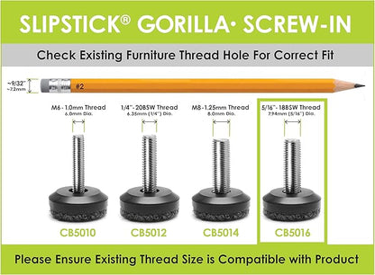 Slipstick Gorilla Outdoor Adjustable Furniture Levelers Weatherproof Screw in - Image 6