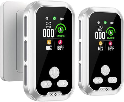 2-Pcs 4IN1 Plug in Smoke & Carbon Monoxide Detector Combination Builti-in 2000 by HAKINAKU