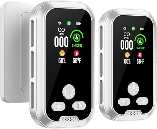 2-Pcs 4IN1 Plug in Smoke & Carbon Monoxide Detector Combination Builti-in 2000 by HAKINAKU