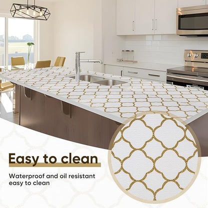 Shelf Liners Cabinet Liner Drawer Liner 12in X 6.5ft Gold Non Adhesive Strong - Image 5