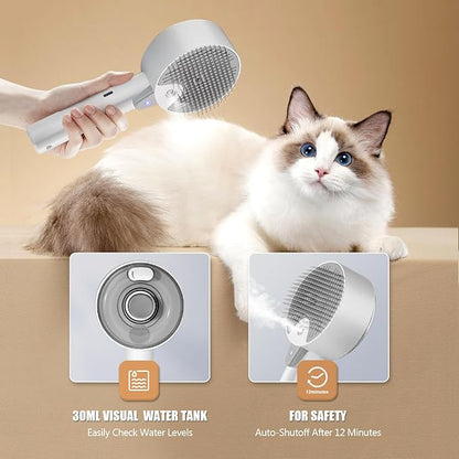 Cloud Care Cat Brush for Indoor Cat Steam Brush for Shedding Spritz Defur Comb - Image 6