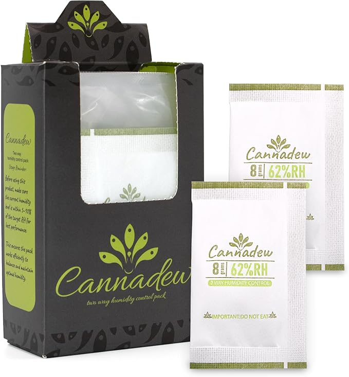 62% RH, 8g Cannadew Humidity Packs Two-Way Humidity Control Pack by CannadewLLC