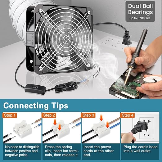 GDSTIME AXIAL Fan 15050, 110V 120V AC 150mm x 150mm x 50mm Fan, Ventilation - Image 5