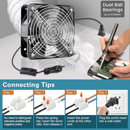 GDSTIME AXIAL Fan 15050, 110V 120V AC 150mm x 150mm x 50mm Fan, Ventilation - Image 5