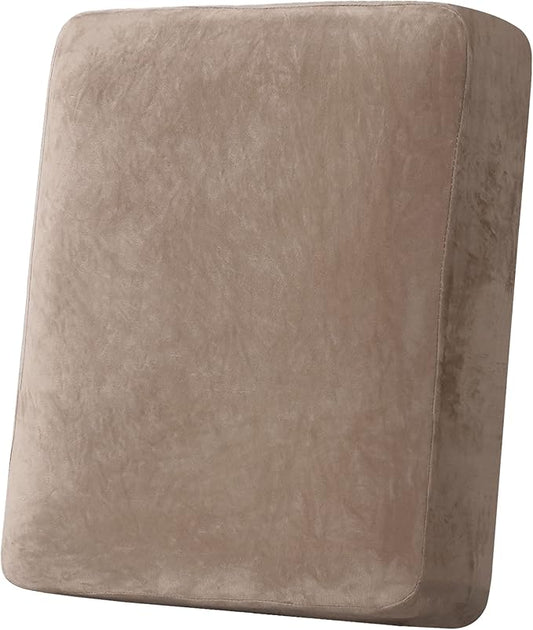 H.VERSAILTEX Velvet Stretch Couch Cushion Cover Plush Cushion Slipcover by HVERSAILTEX