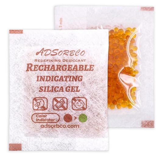 Adsorbco Rechargeable Desiccant, Indicating Silica Gel Packets, Moisture by Unknown