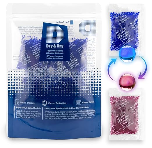 Dry & Dry Blue Indicating Silica Gel Packets Desiccants by DryDry
