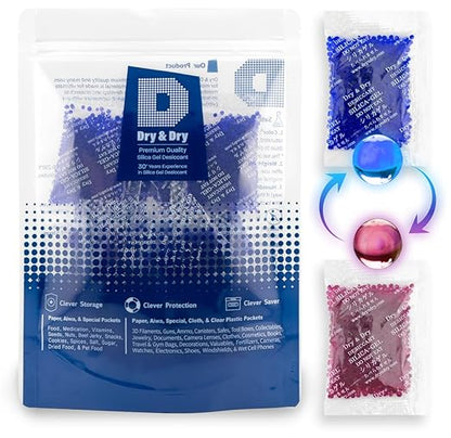 Dry & Dry 10 Gram Blue Indicating Silica Gel Packets Desiccants Silica Gel by DryDry