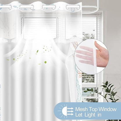 Long No Hook Shower Curtain - Image 3