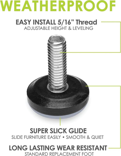 Slipstick Gorilla Outdoor Adjustable Furniture Levelers Weatherproof Screw in - Image 2