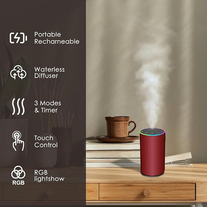 Waterless Essential Oil Diffuser, Battery Powered Mini Scent Air Machine - Image 4
