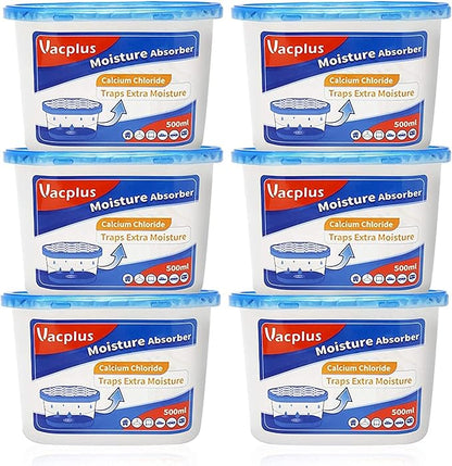 Vacplus Moisture Absorbers 6 Pack, Portable Humidity Absorber Boxes by Vacplus