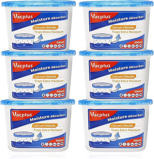 Vacplus Moisture Absorbers 6 Pack, Portable Humidity Absorber Boxes by Vacplus