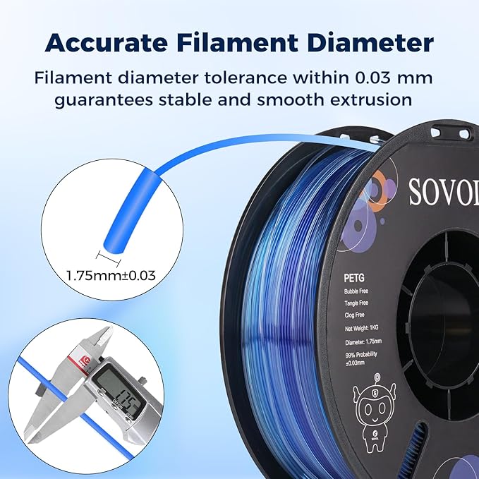 Sovol 3D Printer PETG Filament 1.75mm, Gradient Multicolors Filaments Material - Image 6