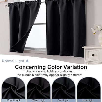 Chyhomenyc Short Black Out Curtains 36 Inch Length, Small Blackout Curtain Tier - Image 8