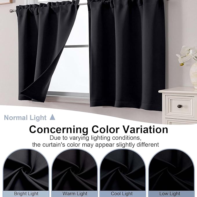 Chyhomenyc Short Black Out Curtains 24 Inch Length, Small Blackout Curtain Rod - Image 8