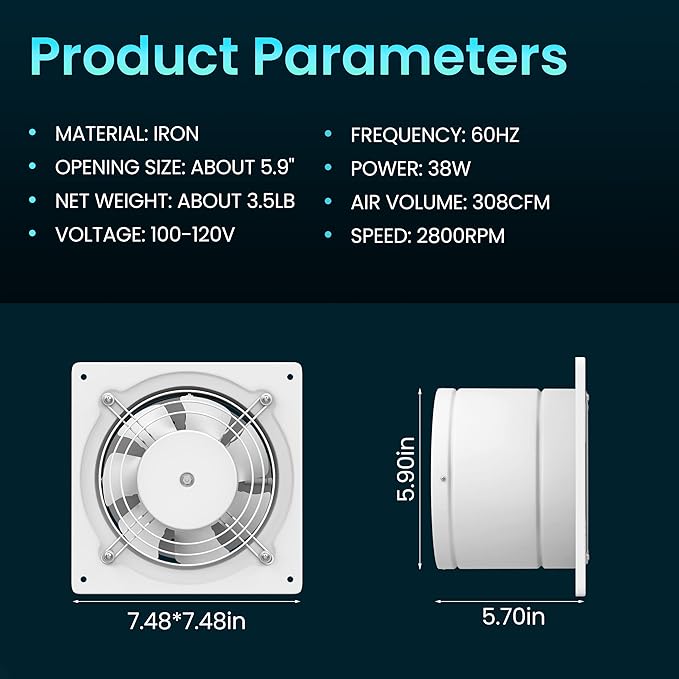 HG Power 6 Inch Exhaust Fan - Image 4