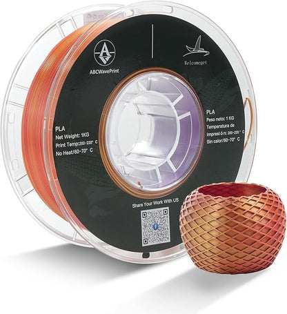 PLA 3D Printer Filament, Triple Color Silk PLA Filament, Dimensional Accuracy by ABCWavePrint