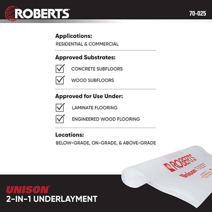 ROBERTS 100 sq. ft. Unison Premium 2-in-1 Underlayment - Image 7