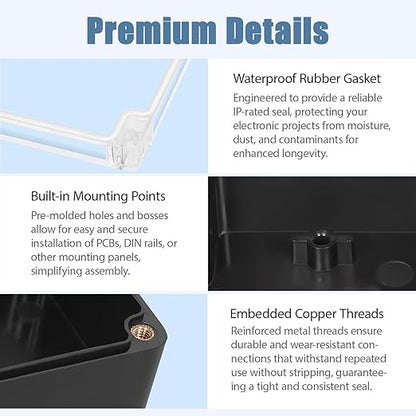 LeMotech Project Box ABS Plastic IP65 Waterproof Dustproof Electrical Junction - Image 5