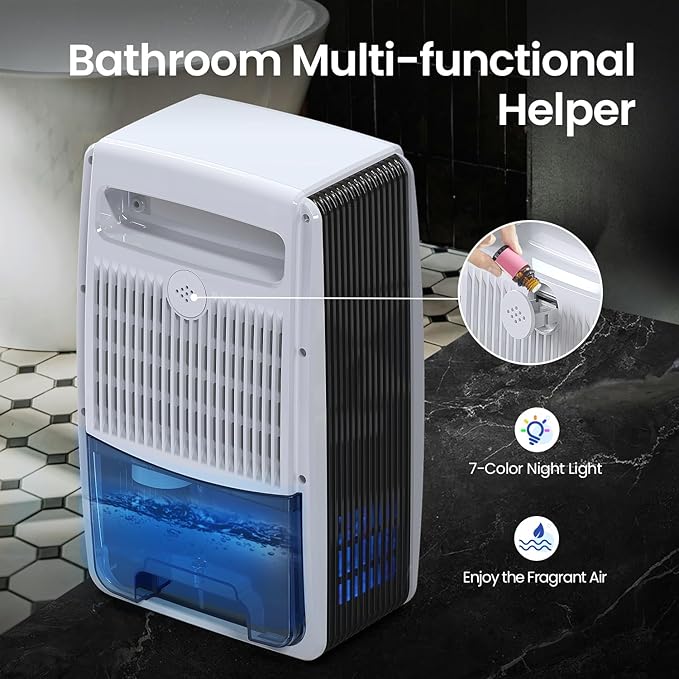Dehumidifier with Drain Hose for Bathroom, 95 OZ Dehumidifiers for Home Bedroom - Image 7