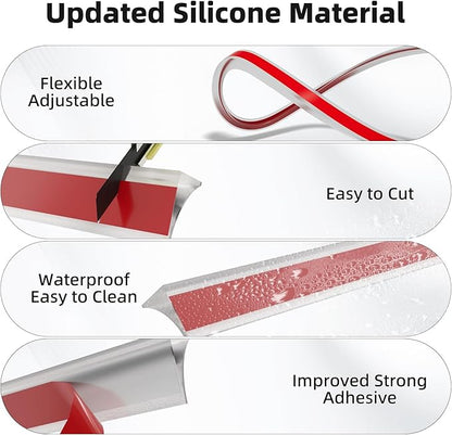 67 Inch Selfadhesive Shower Threshold Water Dam Barrier Silicone Waterproof - Image 3