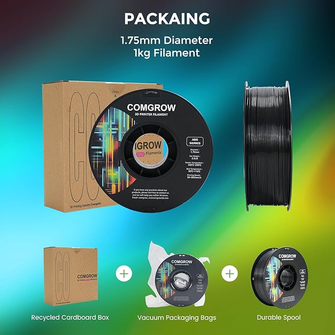 Comgrow ABS 3D Printer Filament, Heat Resistant, 1.75mm Diameter, 1lb Weight - Image 5