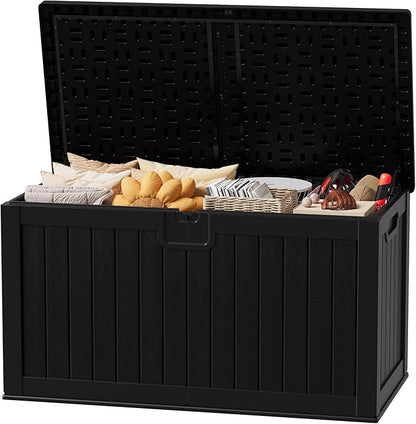 JUMMICO 250 Gallon Outdoor Resin Deck Box by JUMMICO