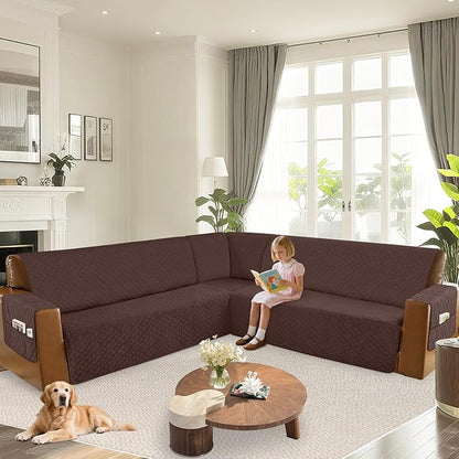 Arfntevss Waterproof Sectional Couch Covers L Shape Washable Velvet Sofa Cover - Image 6