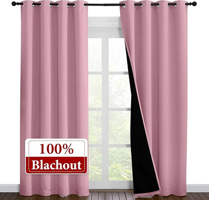 NICETOWN Total Shade Curtains and Draperies, Heavy-Duty Full Light Shading - Image 2