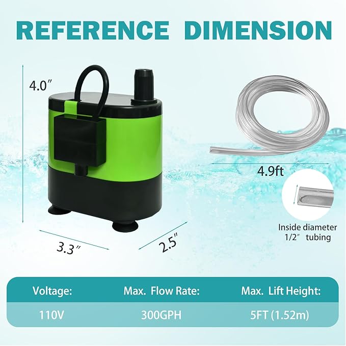 Small Pump With Level Sensor, 5 FT Drain Lift, 110V Automatic Submersible Water - Image 6