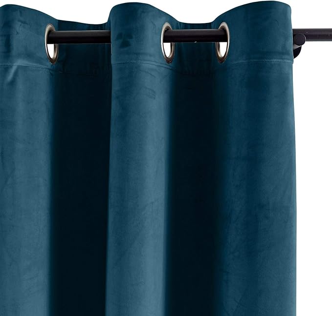ChadMade Blackout Lined Premium Velvet Curtain Midnight Blue 50Wx96L Inch - Image 2
