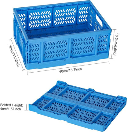 Heavy Duty Plastic Milk Crates for Storage, Collapsible Storage Basket - Image 7
