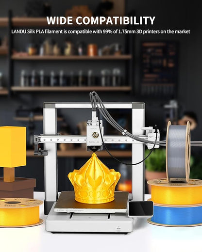 LANDU Silk PLA Filament 1.75mm Gold 2KG, 3D Printer Filament Dimensional - Image 5