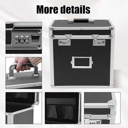 Aluminum Alloy File Organizer Box, 13.8x10x13.4in Portable File Box - Image 6